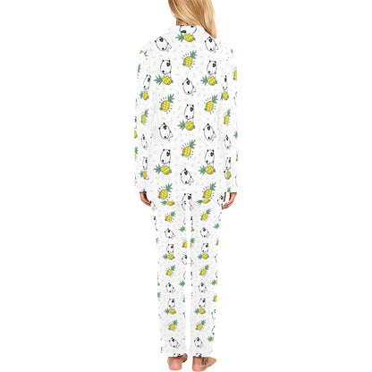 Bull Terriers Pattern Print Design 05 Women's Long Pajama Set