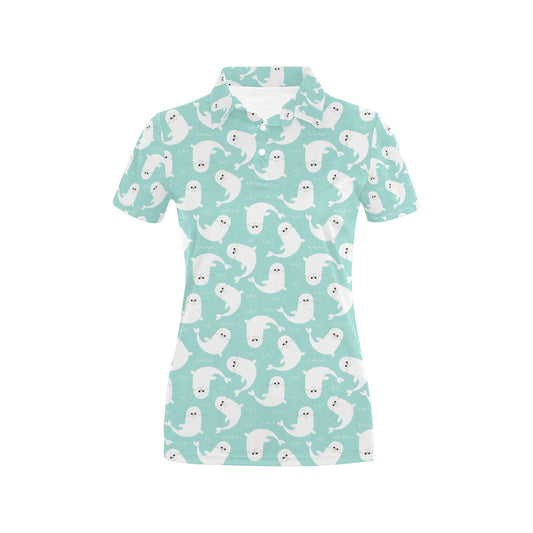 Sea Lion Print Design LKS401 Women's Polo Shirt