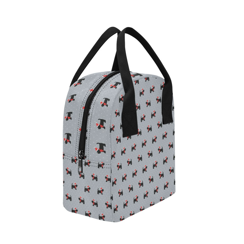 Scottish Christmas Themed Terriers Print Design LKS3018 Insulated Lunch Bag