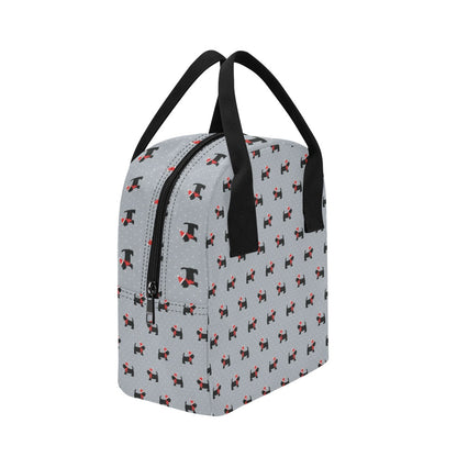 Scottish Christmas Themed Terriers Print Design LKS3018 Insulated Lunch Bag