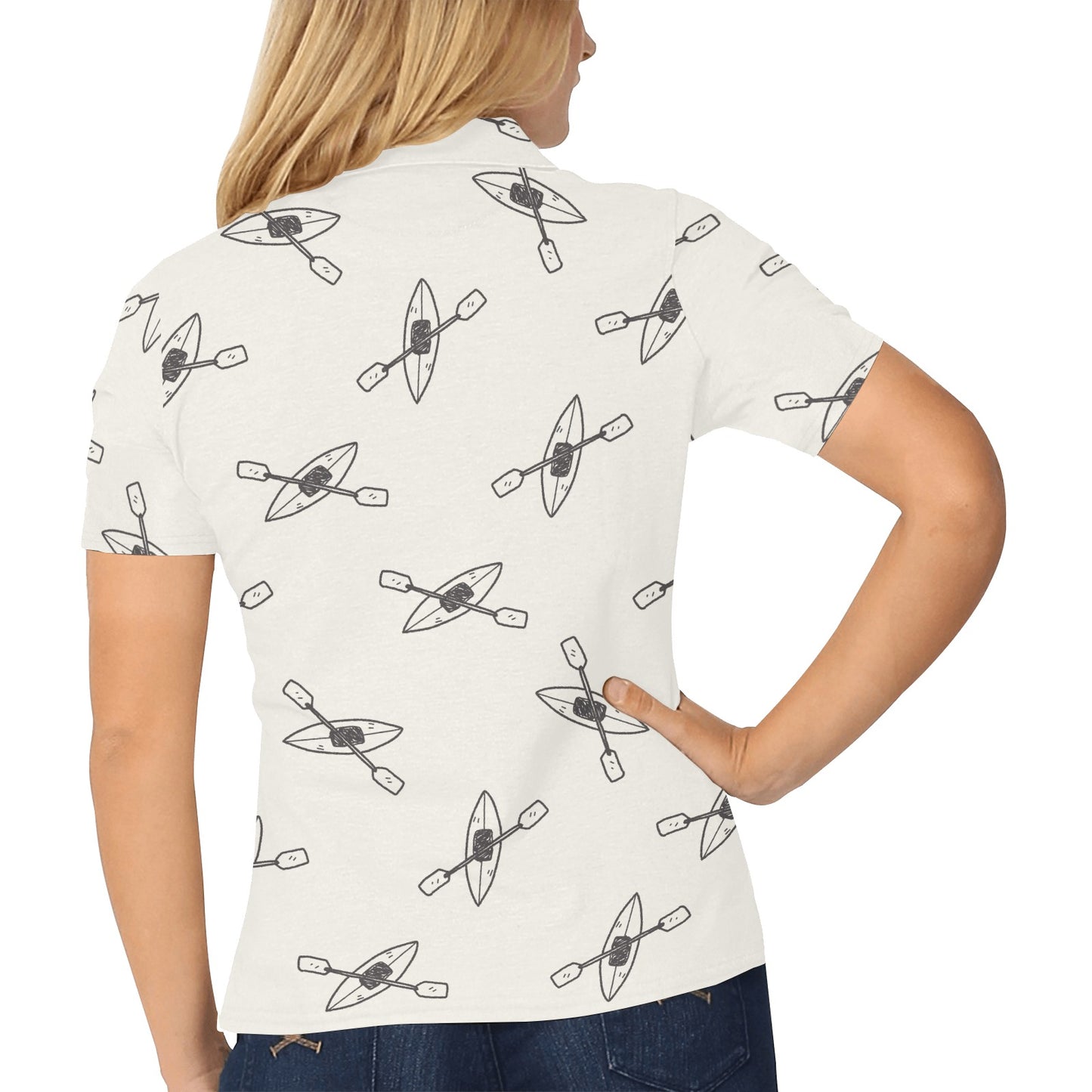 Kayak Pattern Print Design 01 Women's Polo Shirt