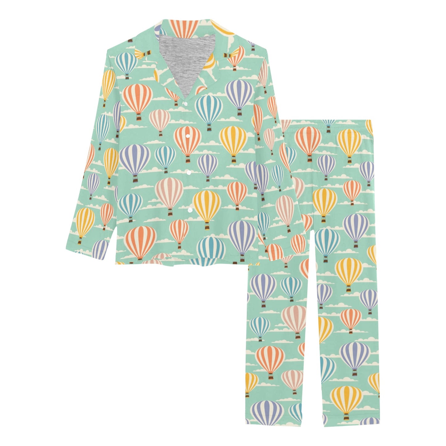 Ballon Pattern Print Design 01 Women's Long Pajama Set