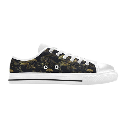 Tiger Japan Style Print Design LKS305 Women's White Low Top Shoes