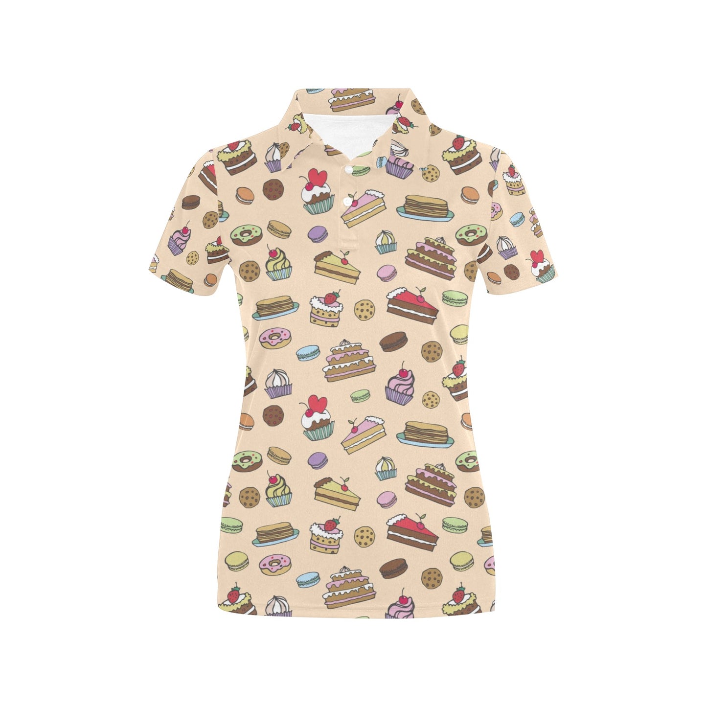 Cake Pattern Print Design 03 Women's Polo Shirt