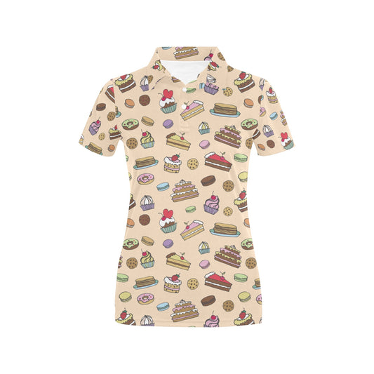 Cake Pattern Print Design 03 Women's Polo Shirt