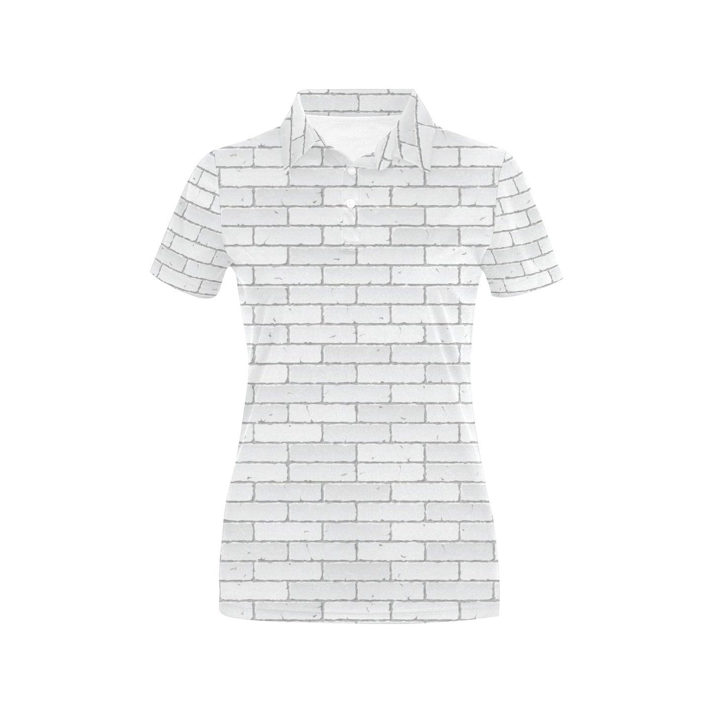Brick White Pattern Print Design 03 Women's Polo Shirt