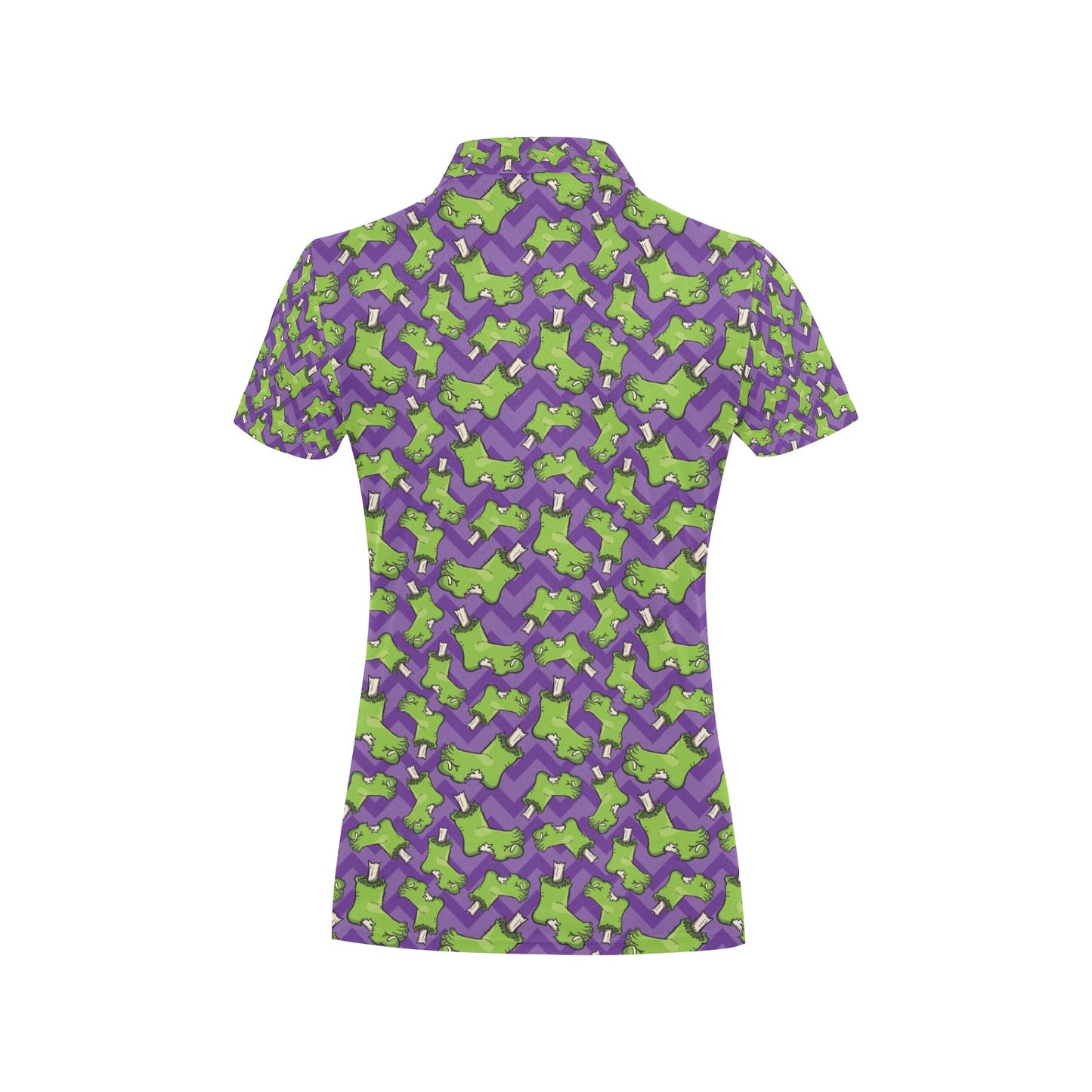 Zombie Foot Design Pattern Print Women's Polo Shirt