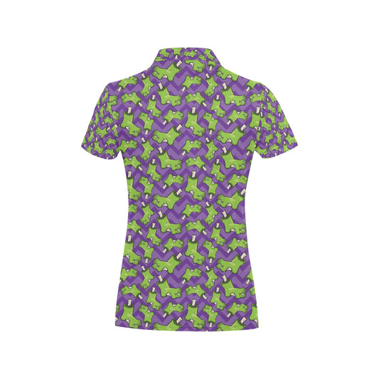 Zombie Foot Design Pattern Print Women's Polo Shirt