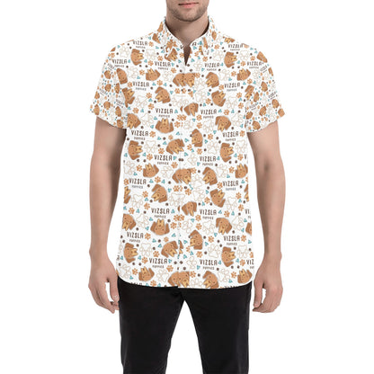 Vizslas Print Design LKS301 Men Short Sleeve Button Up Shirt
