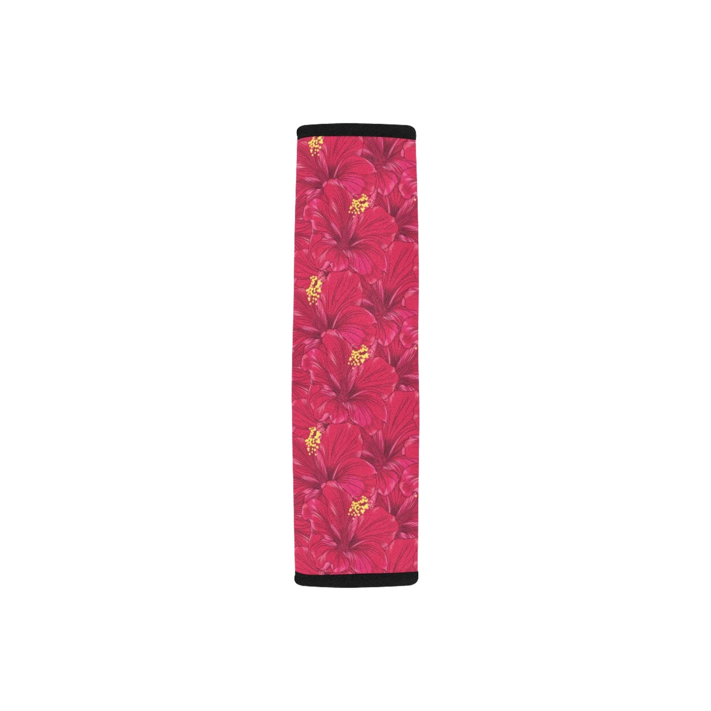 Hibiscus Red Pattern Print LKS308 Car Seat Belt Cover