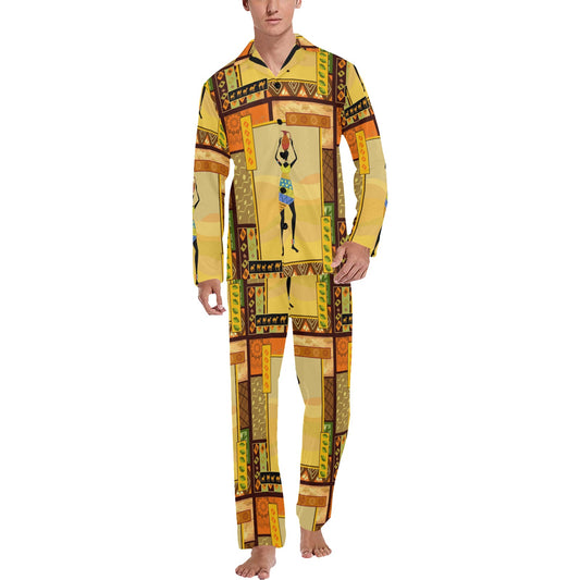 African Girl Design Men's Long Pajama Set