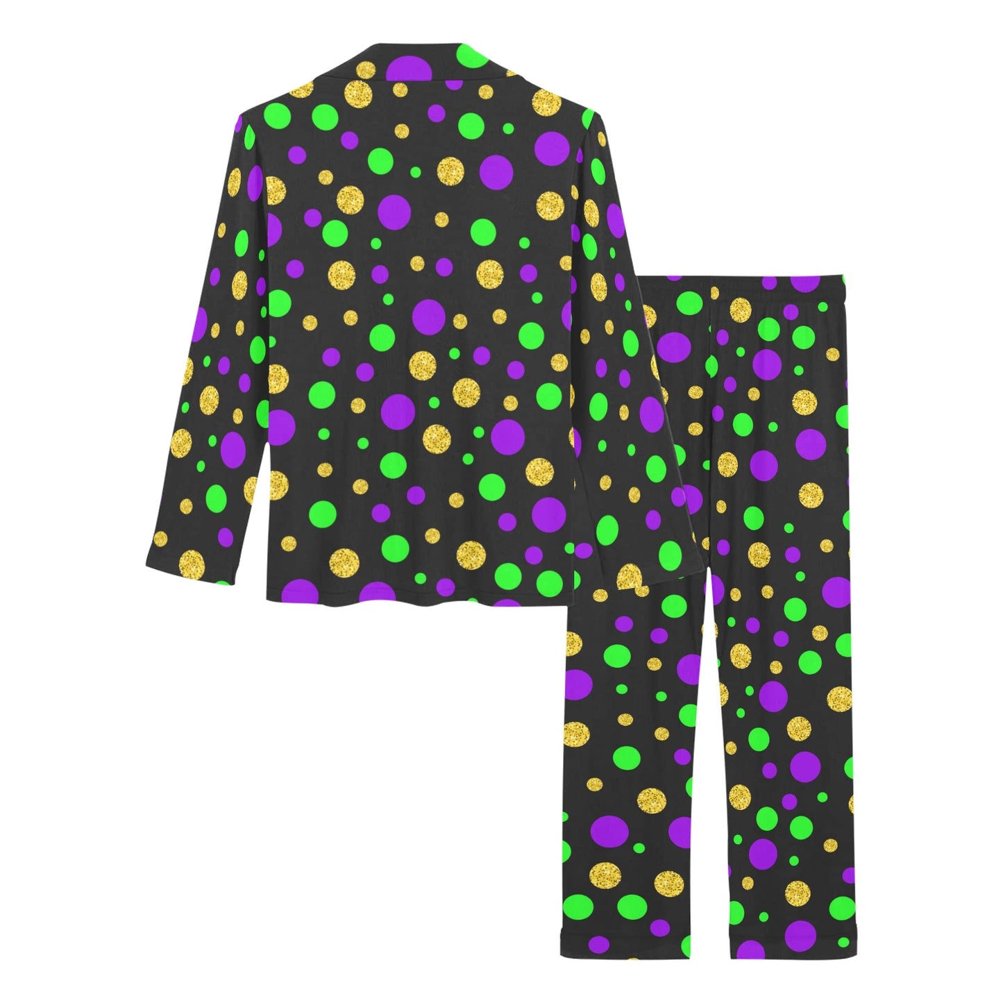 Mardi Gras Pattern Print Design 07 Women's Long Pajama Set