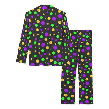 Mardi Gras Pattern Print Design 07 Women's Long Pajama Set