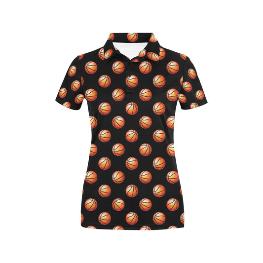 Basketball Pattern Print Design 01 Women's Polo Shirt