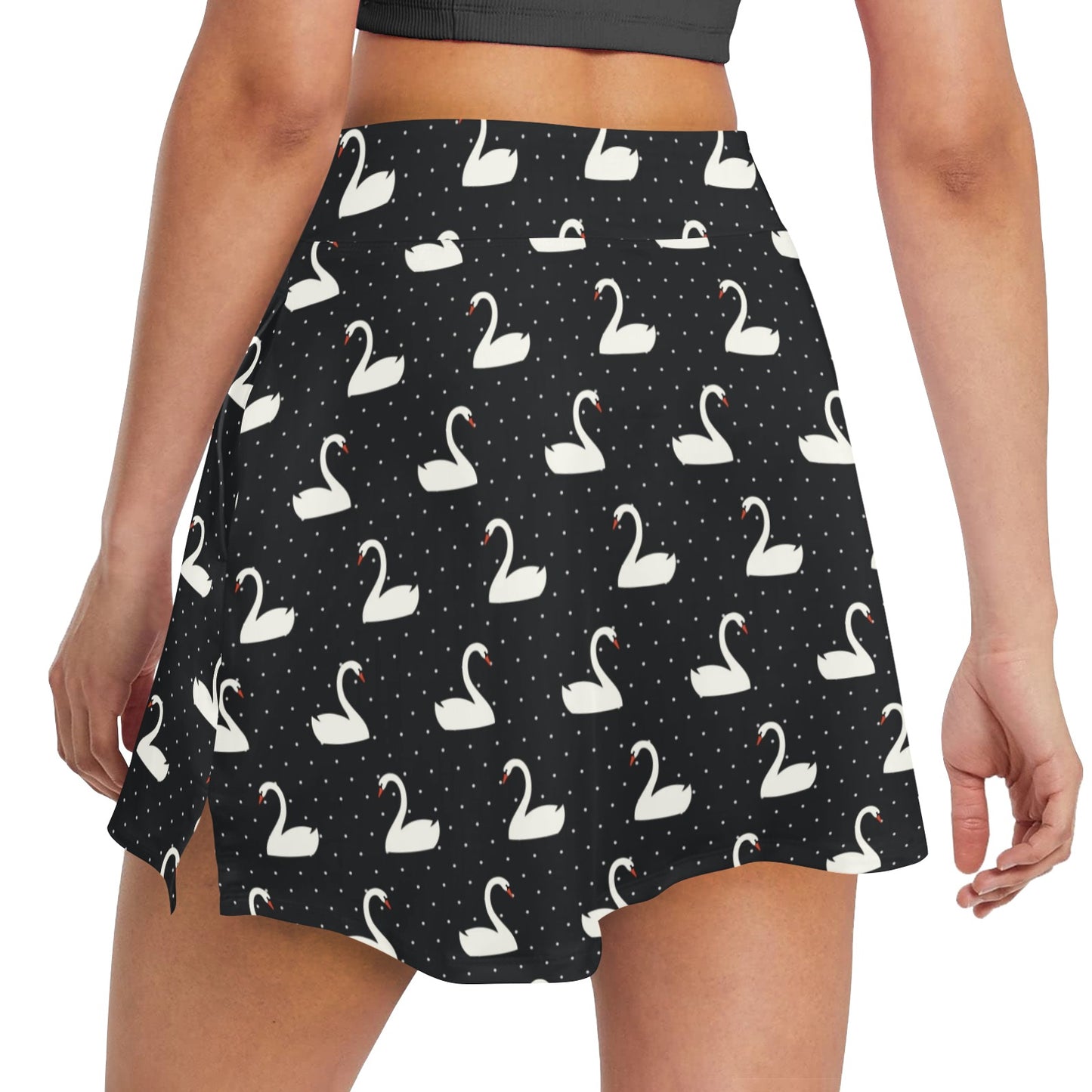 Swan Print Design LKS401 17" Golf & Pickleball Skort with Pockets