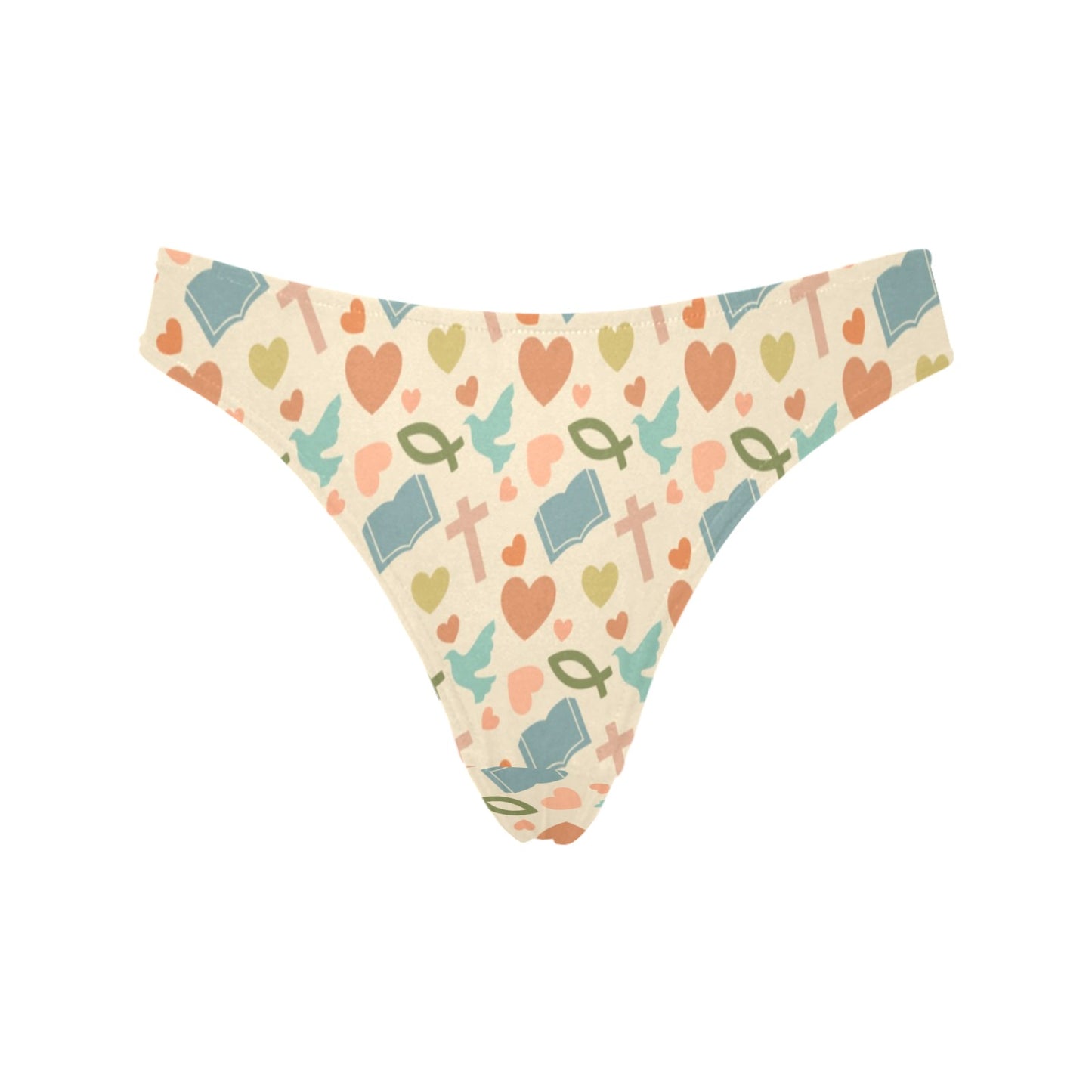 Christian Symbol Pattern Women's Thongs