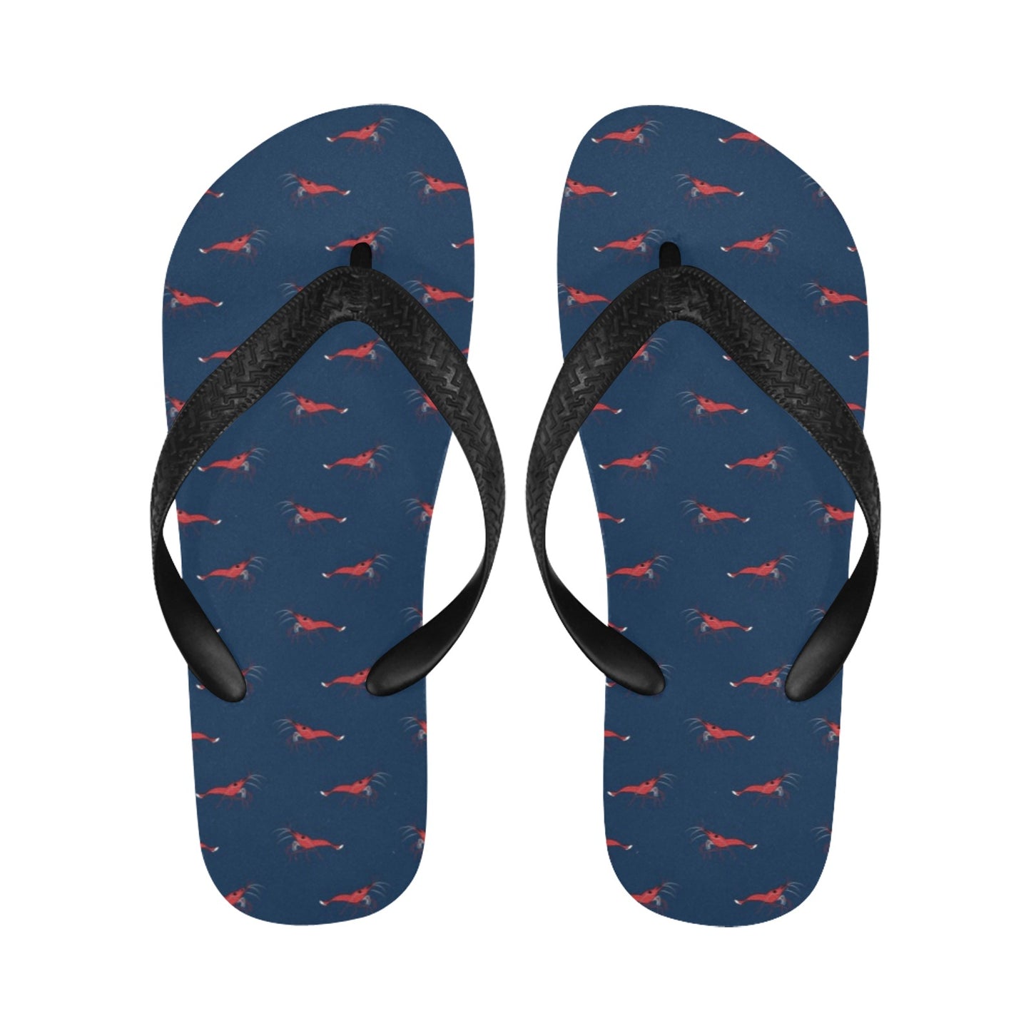 Shrimp Print Design LKS305 Flip Flops
