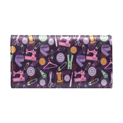 Sewing Equipment Print Design LKS306 Women's Trifold Wallet