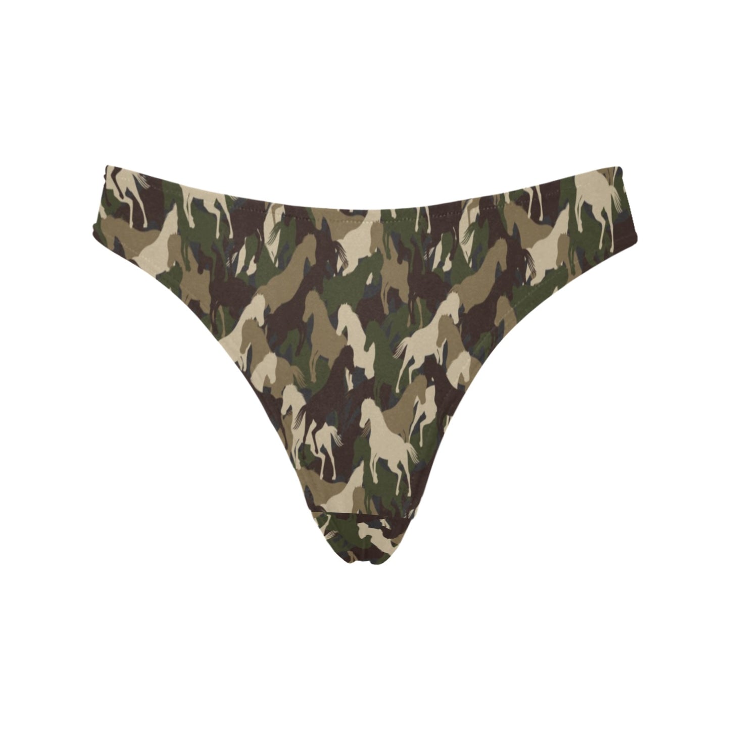 Horse Camo Themed Design Print Women's Thongs