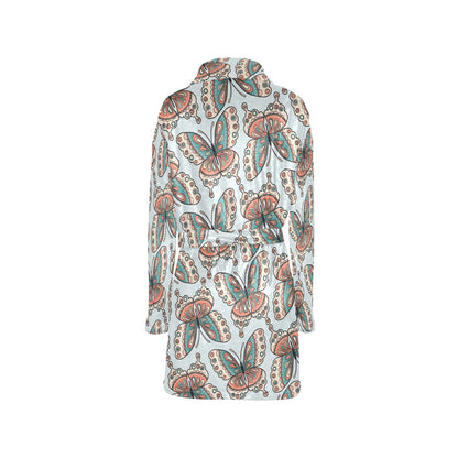 Butterfly Pattern Women's Fleece Robe