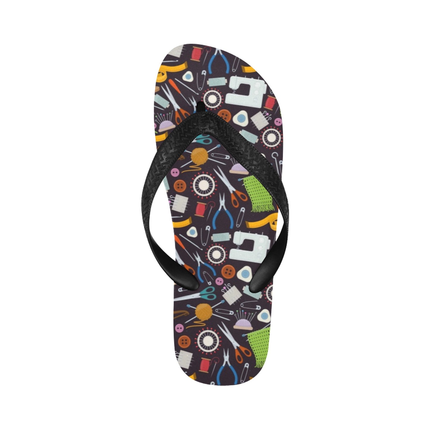 Sewing Equipment Print Design LKS308 Flip Flops
