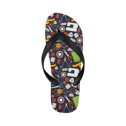Sewing Equipment Print Design LKS308 Flip Flops
