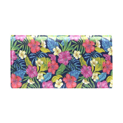 Hibiscus Print Design LKS3010 Women's Trifold Wallet
