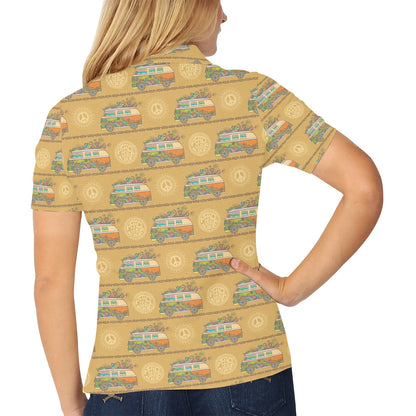 Hippie Van Print Design LKS304 Women's Polo Shirt