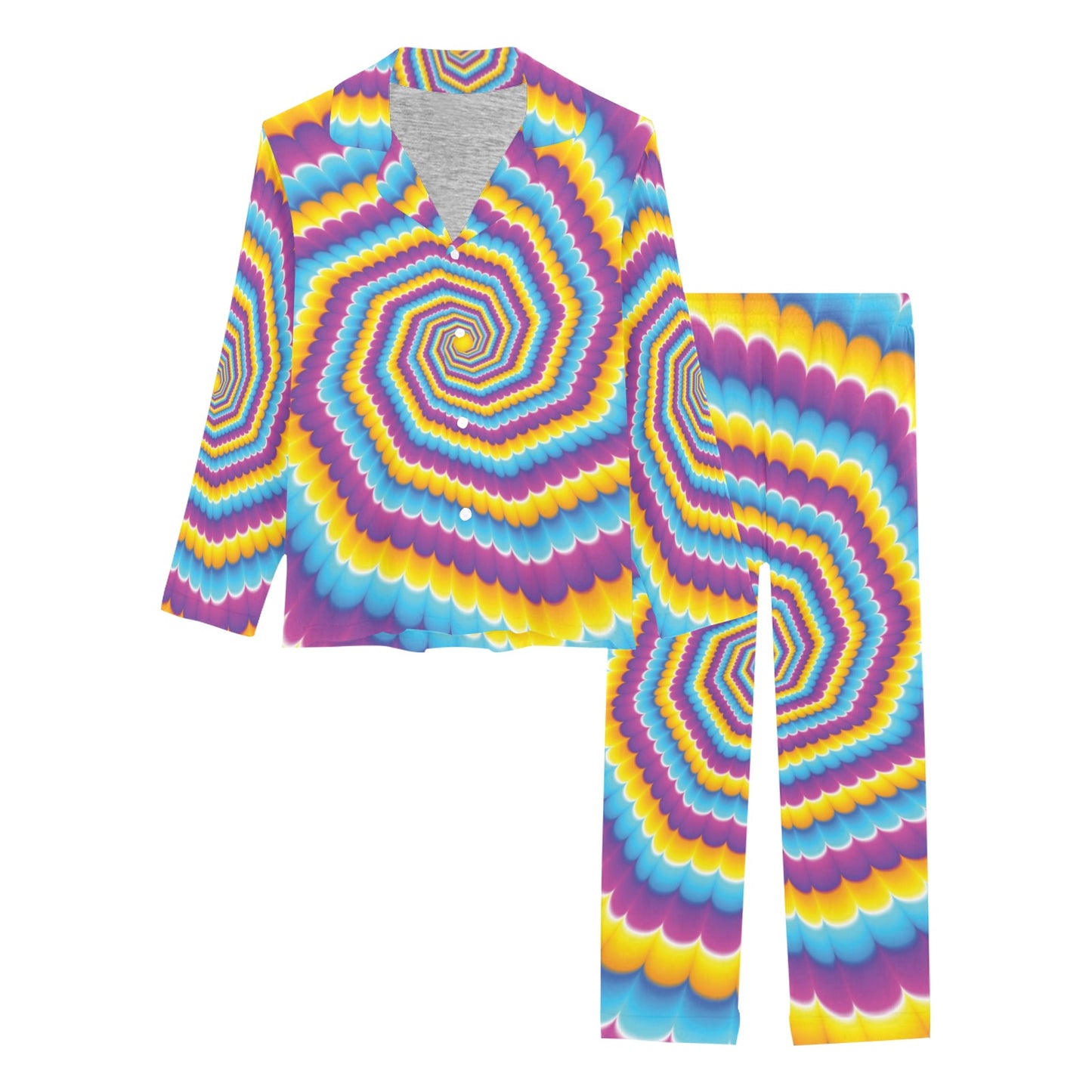 Optical illusion Pattern Print Design A04 Women's Long Pajama Set