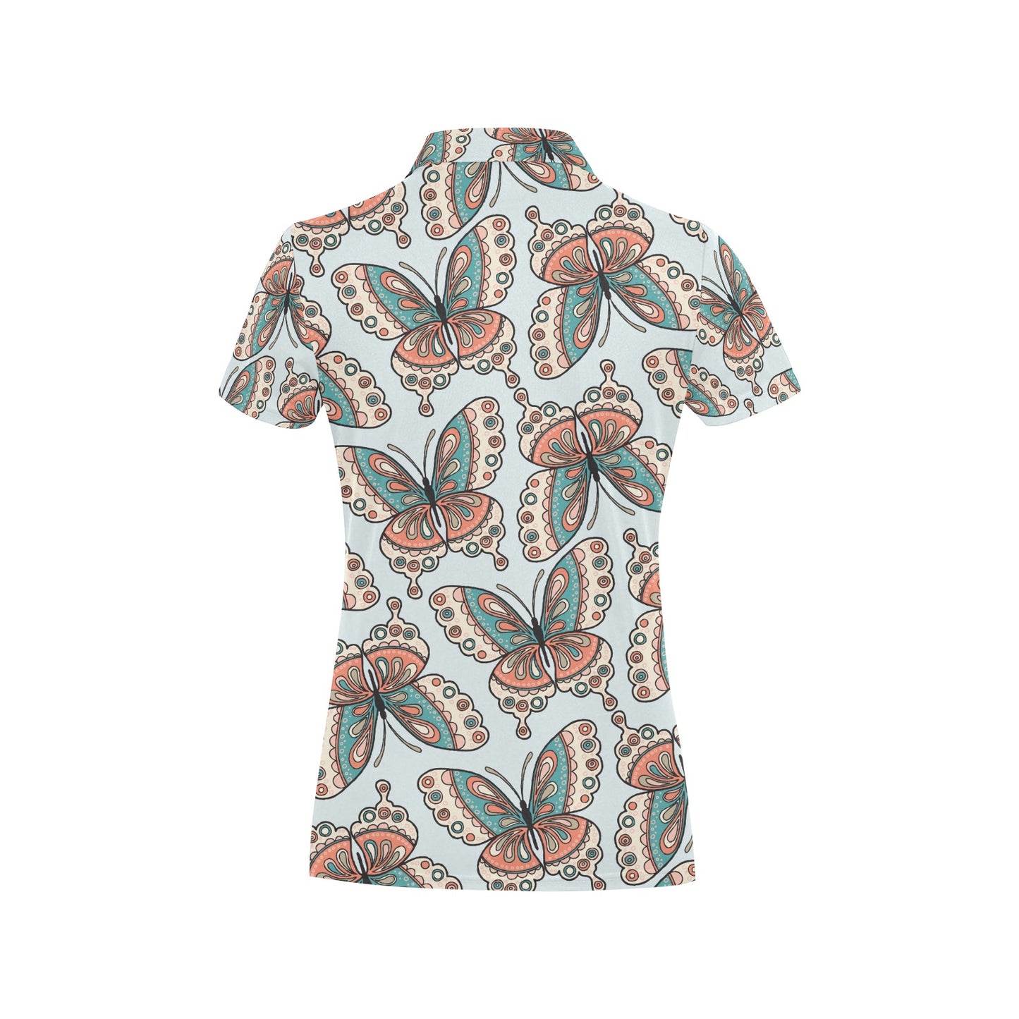 Butterfly Pattern Women's Polo Shirt