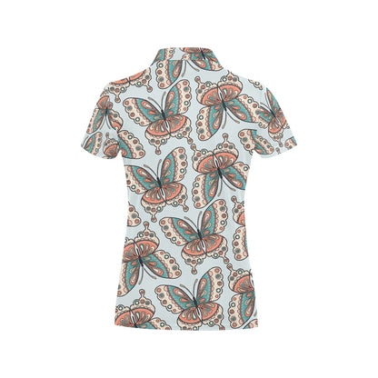 Butterfly Pattern Women's Polo Shirt