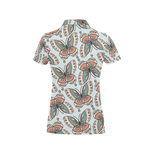 Butterfly Pattern Women's Polo Shirt