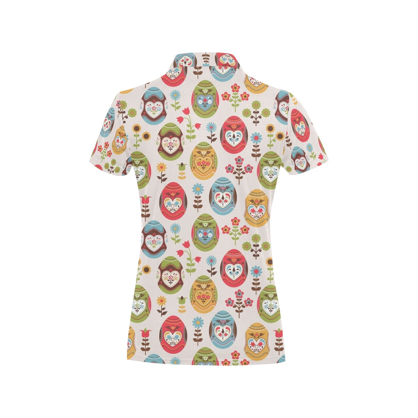 Easter Eggs Pattern Print Design RB011 Women's Polo Shirt