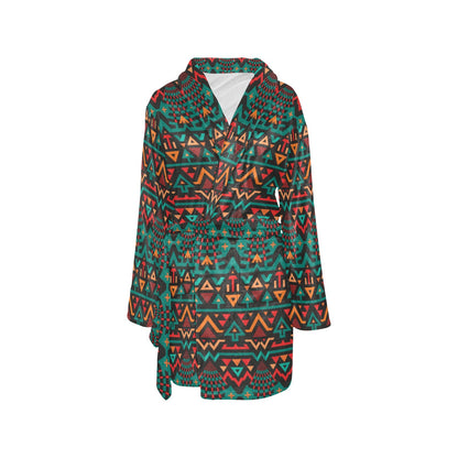 Aztec Pattern Print Design 04 Women's Fleece Robe