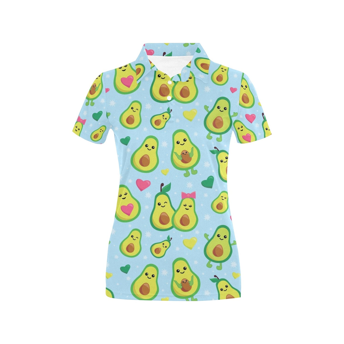 Avocado Pattern Print Design AC09 Women's Polo Shirt