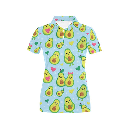Avocado Pattern Print Design AC09 Women's Polo Shirt