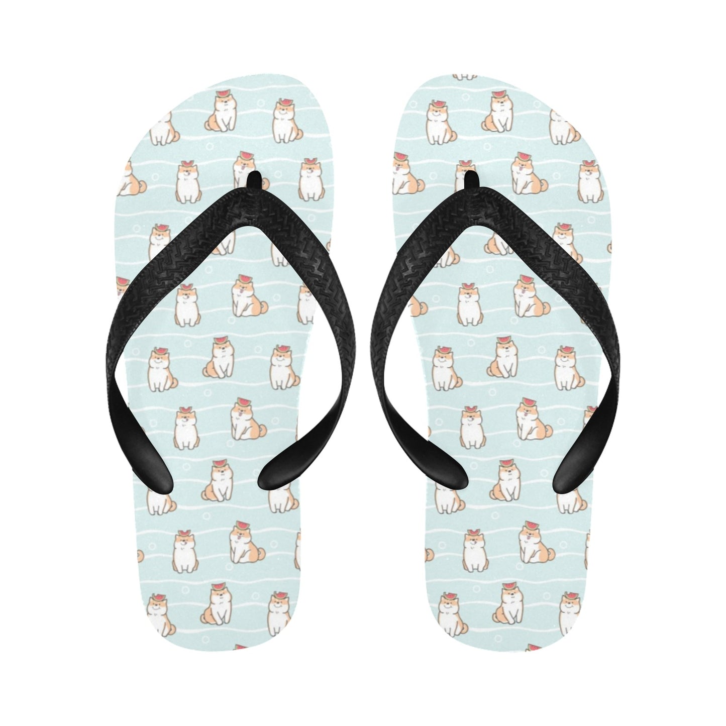 Shiba Inu Print Design LKS3011 Flip Flops