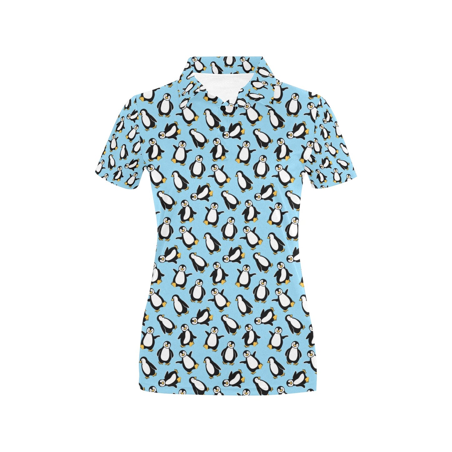 Penguin Happy Print Women's Polo Shirt