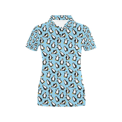 Penguin Happy Print Women's Polo Shirt