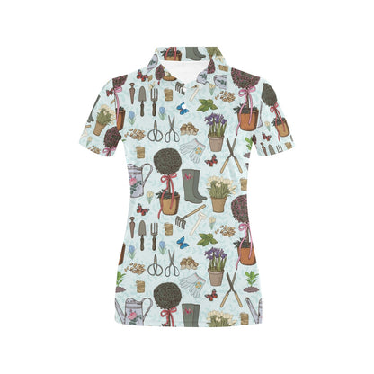 Gardening Pattern Print Design G01 Women's Polo Shirt