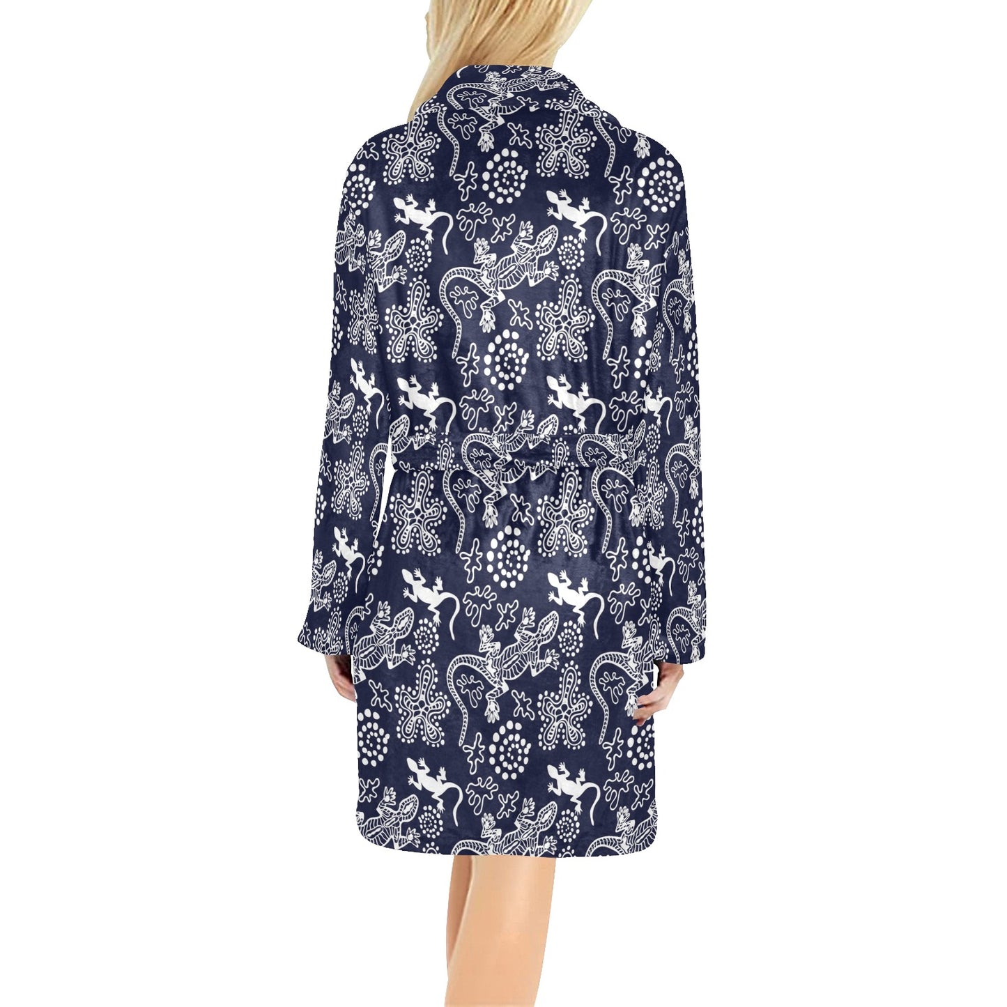 lizard Pattern Print Design 03 Women's Fleece Robe