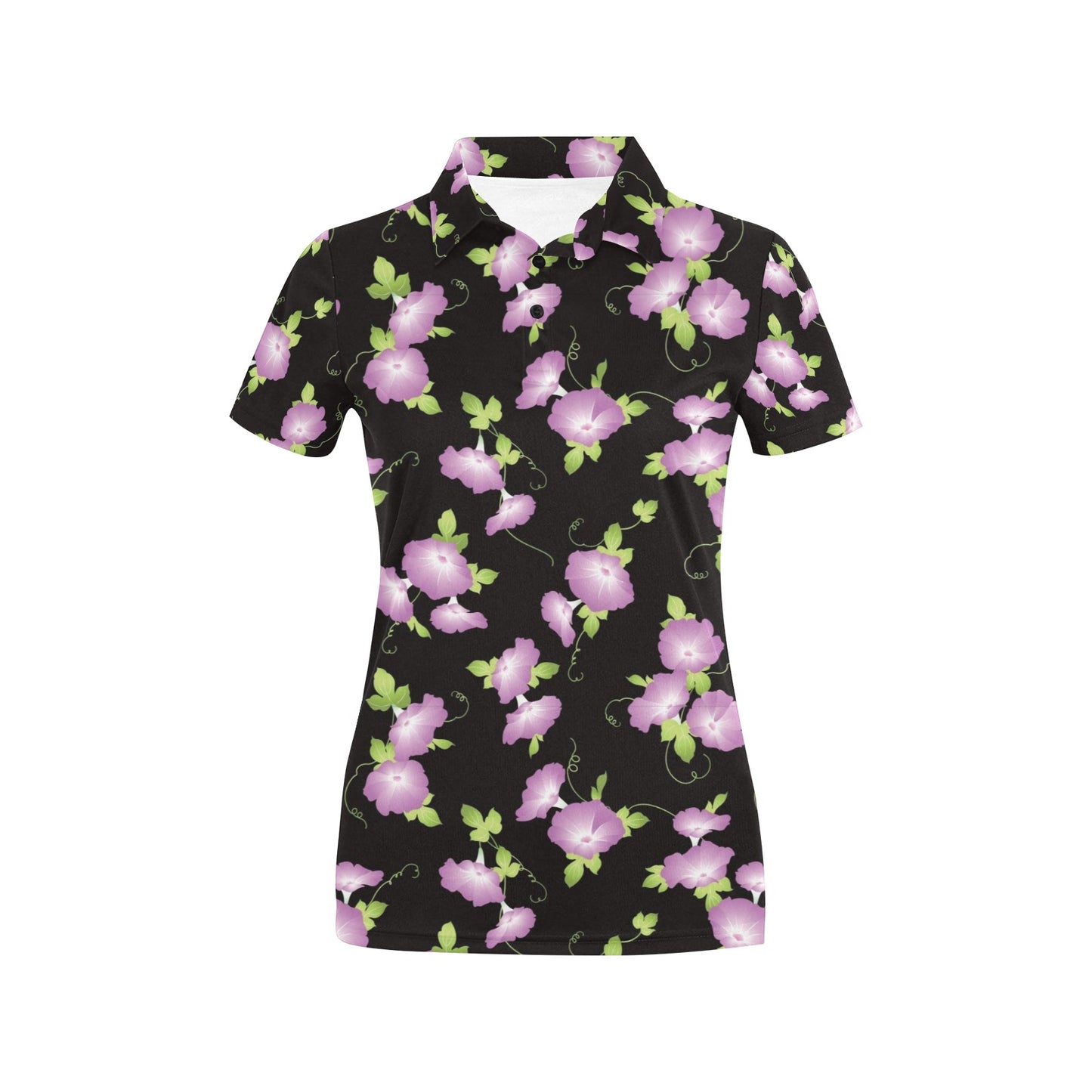 Morning Glory Pattern Print Design MG02 Women's Polo Shirt