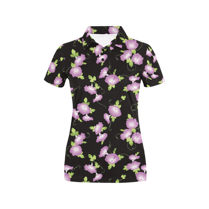 Morning Glory Pattern Print Design MG02 Women's Polo Shirt