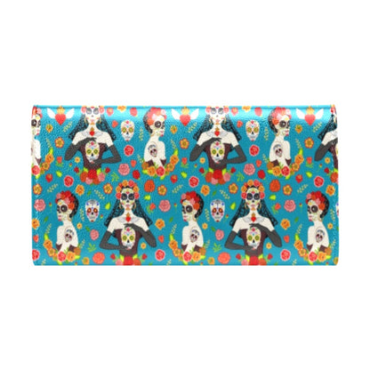 Day of the Dead Old School Girl Design Women's Trifold Wallet
