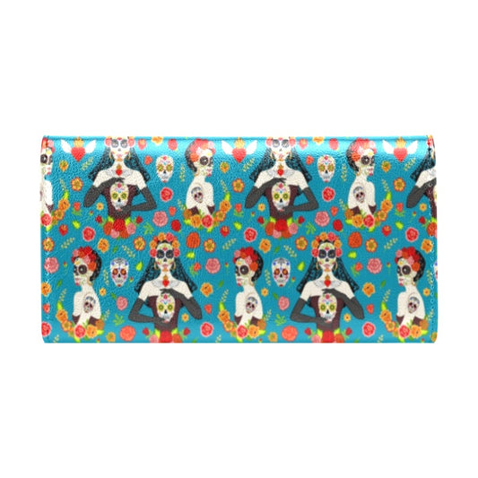Day of the Dead Old School Girl Design Women's Trifold Wallet