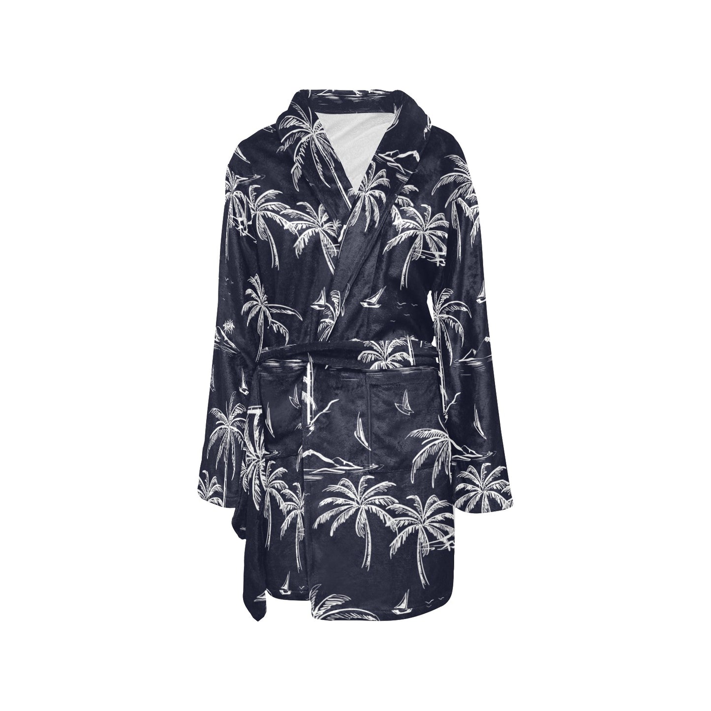 Pacific island Pattern Print Design A02 Women's Fleece Robe