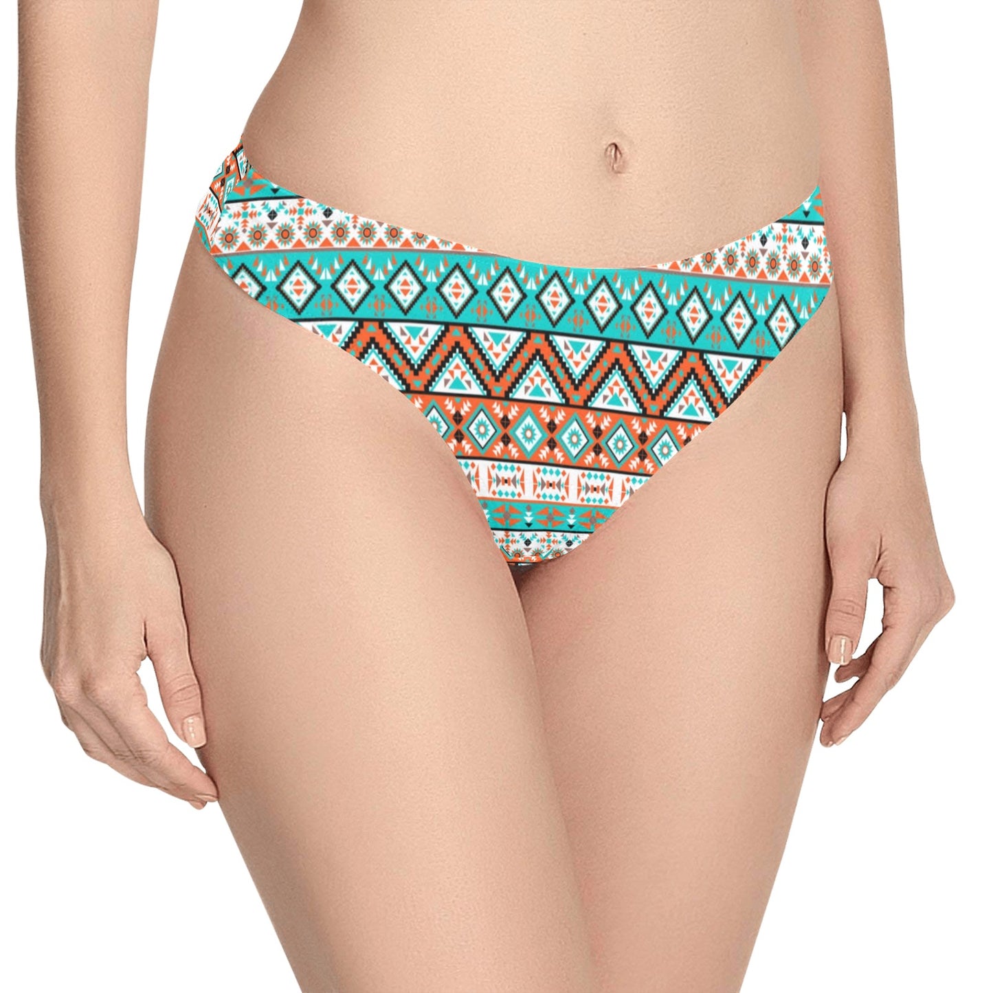 Navajo Style Print Pattern Women's Thongs