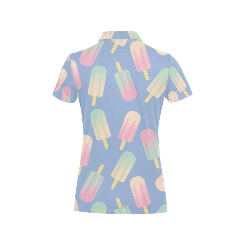 Ice Cream Pattern Print Design 05 Women's Polo Shirt