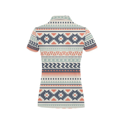 Tribal Aztec vintage pattern Women's Polo Shirt