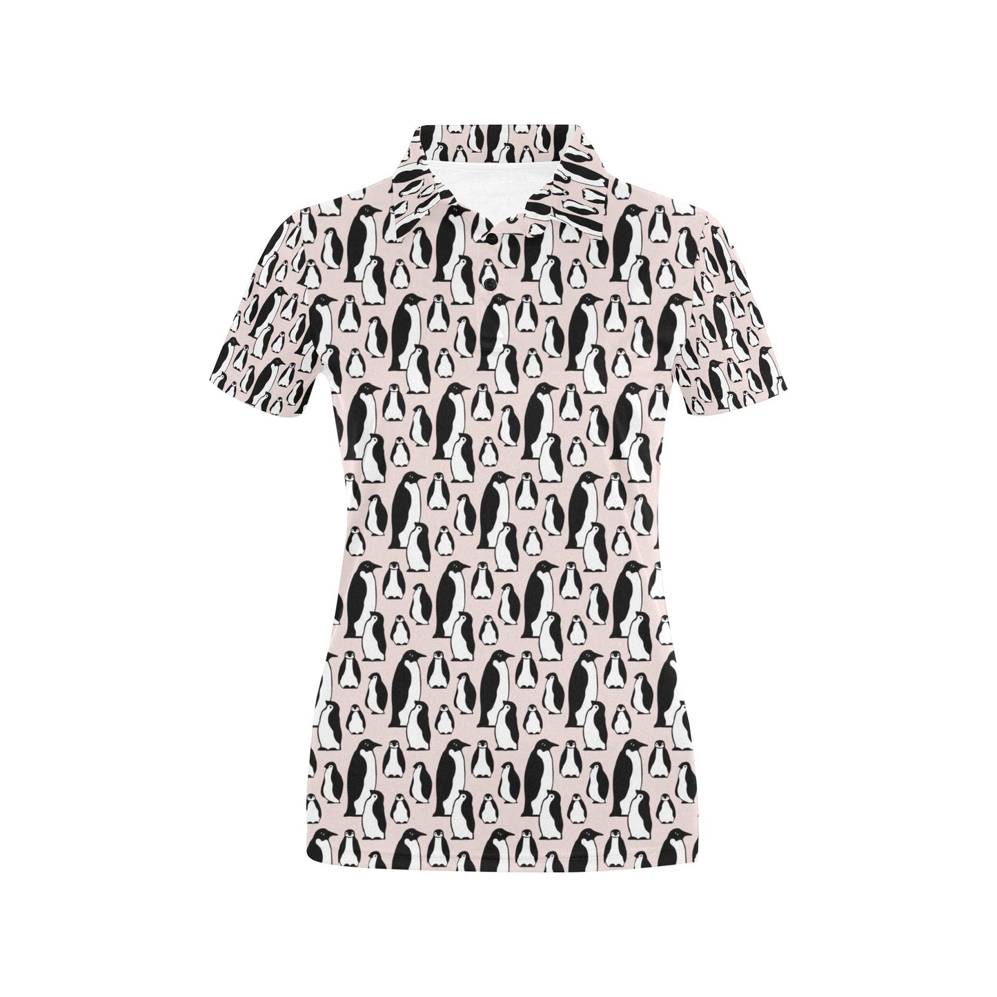 Penguin Themed Women's Polo Shirt